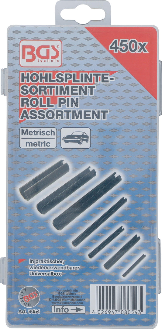 BGS Hohlsplinte-/Federstifte-Sortiment | 450 teilig