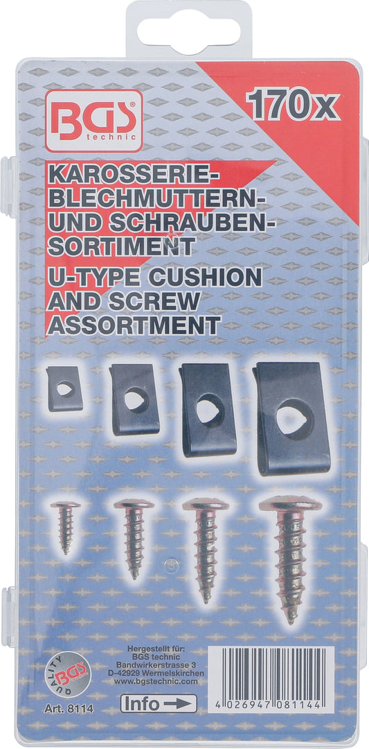 BGS Karosserie-Blechmuttern und Schrauben Sortiment | 170 teilig