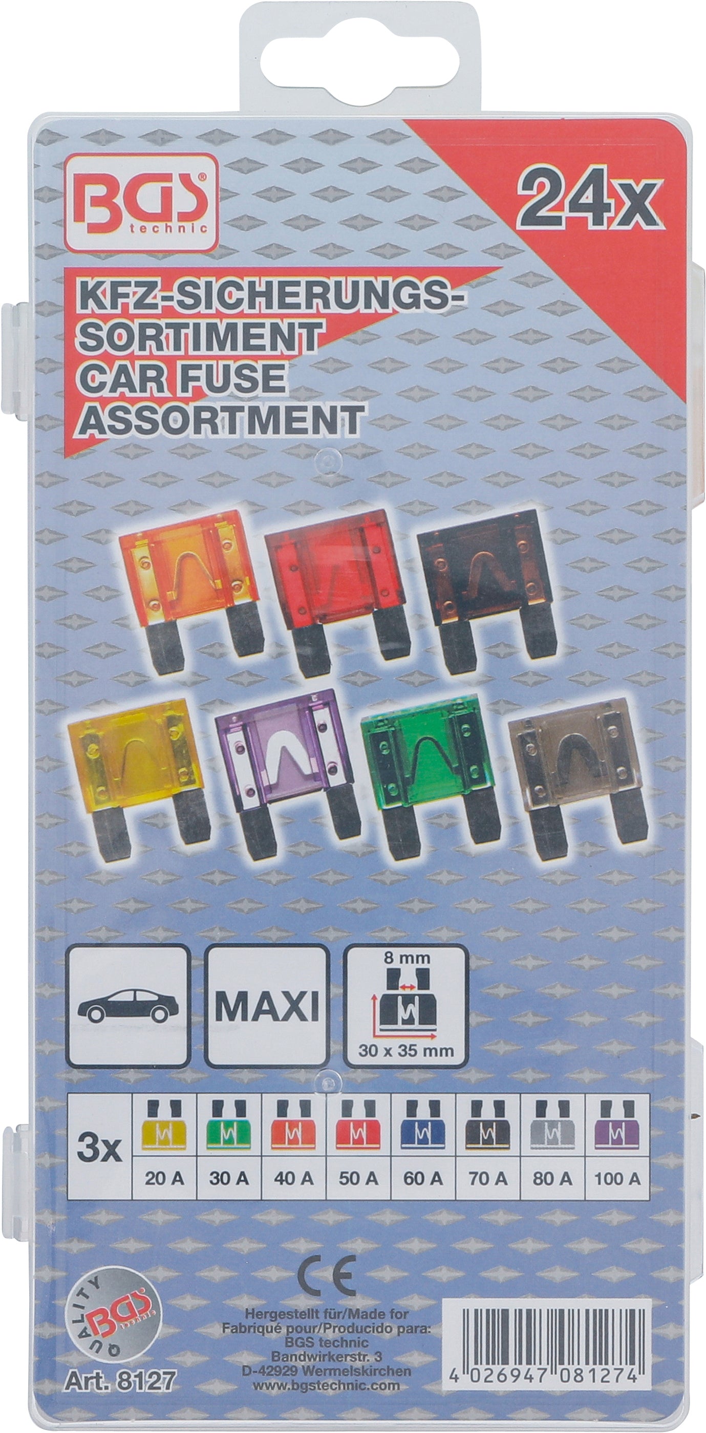BGS Kfz-Sicherungs-Sortiment | Maxi | 24 teilig