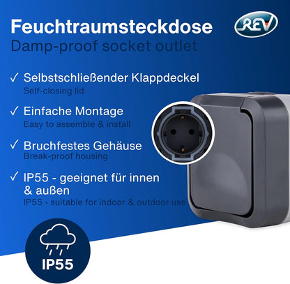 REV AquaStorm Steckdose Aufputz | IP55