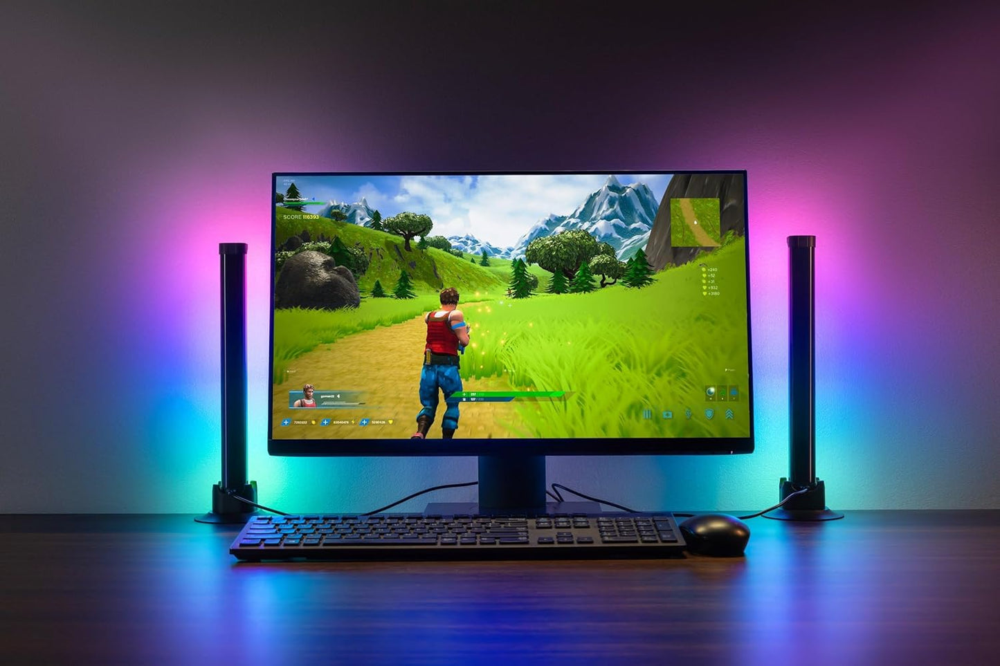 EGLO 2er Set LED Leuchten Gaming Zimmer, bunte Tischlampen mit Lichteffekten