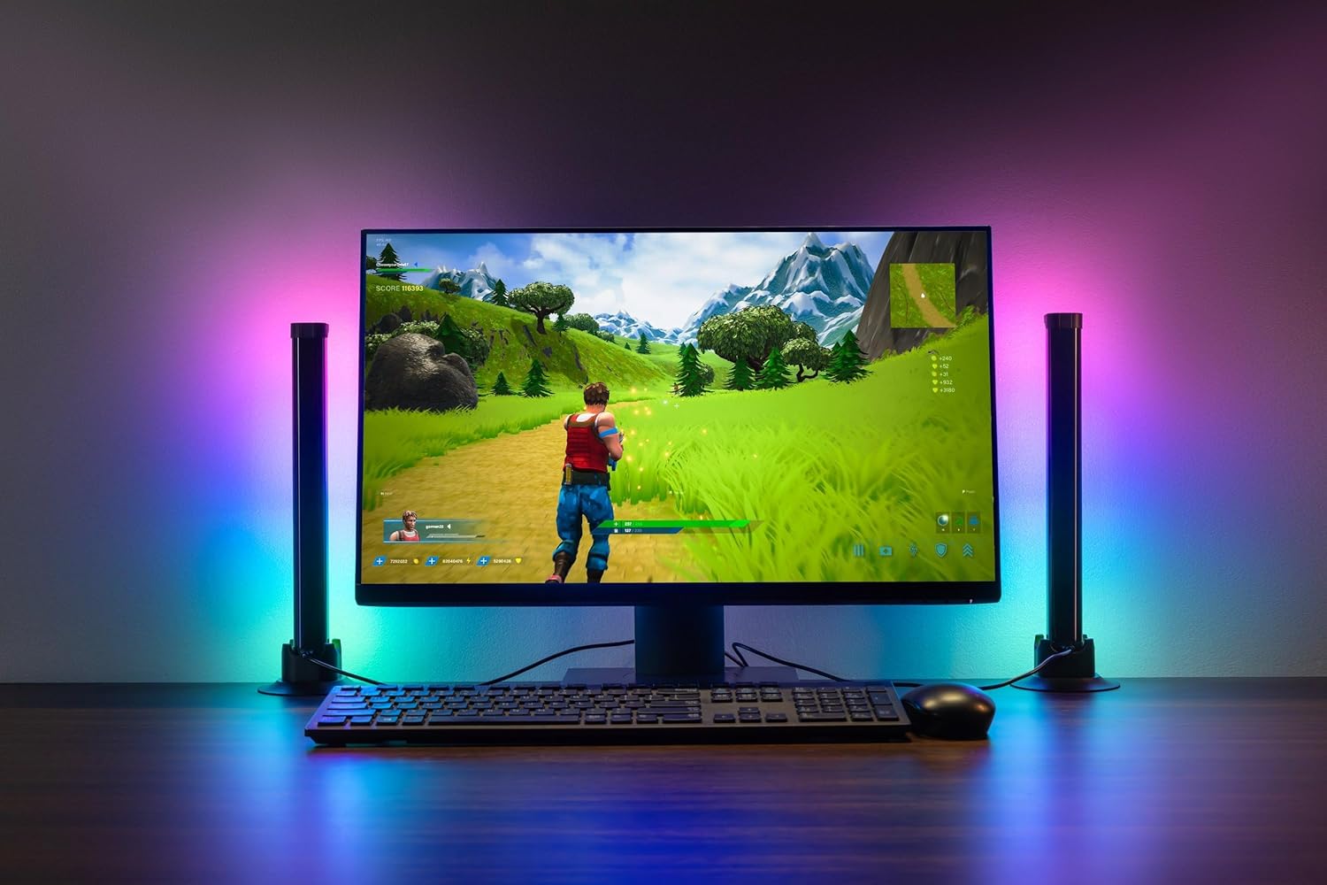 EGLO 2er Set LED Leuchten Gaming Zimmer, bunte Tischlampen mit Lichteffekten