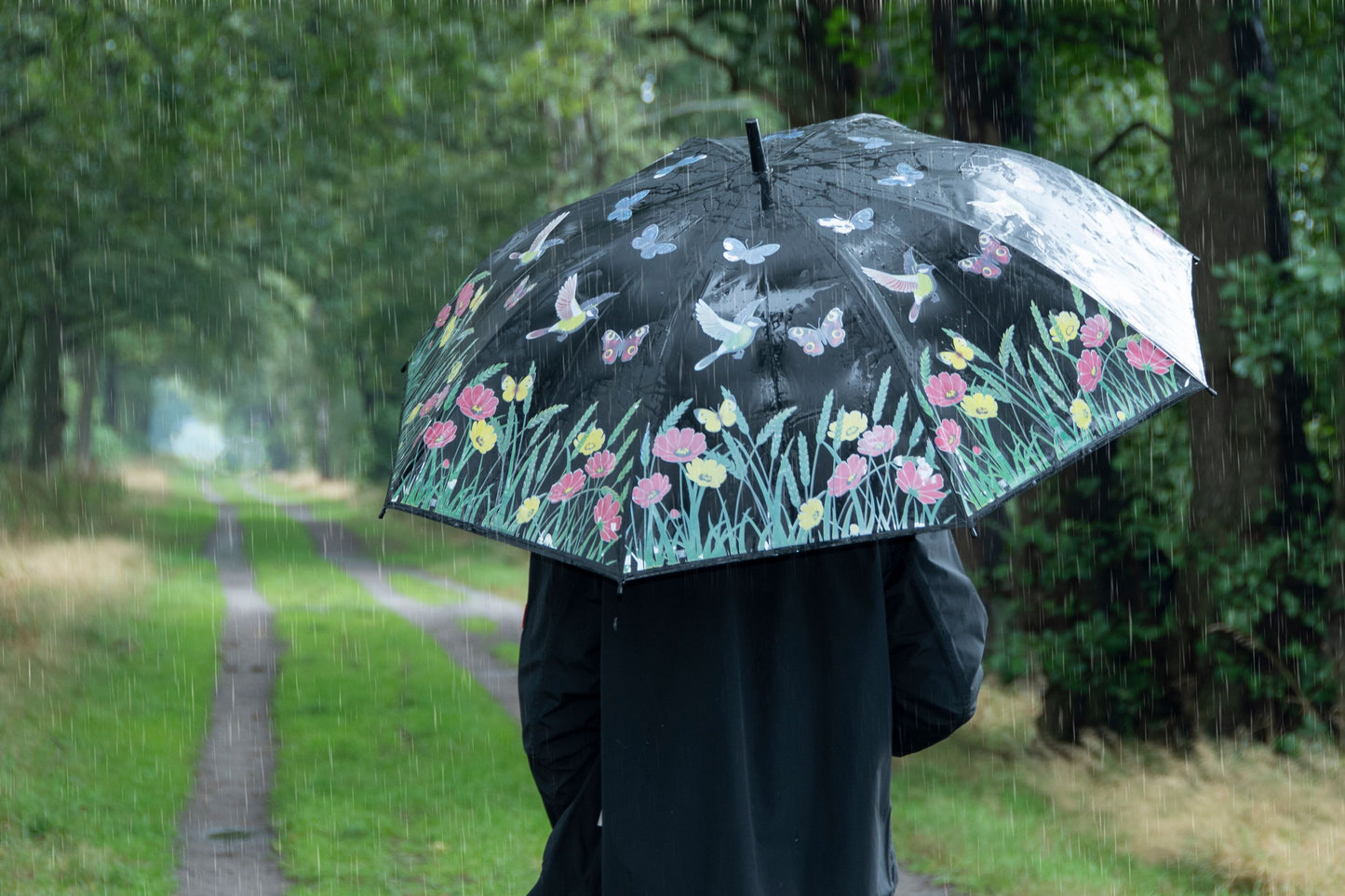 Farbverändernder Regenschirm Vögel 116,5x116,5x91,2 cm