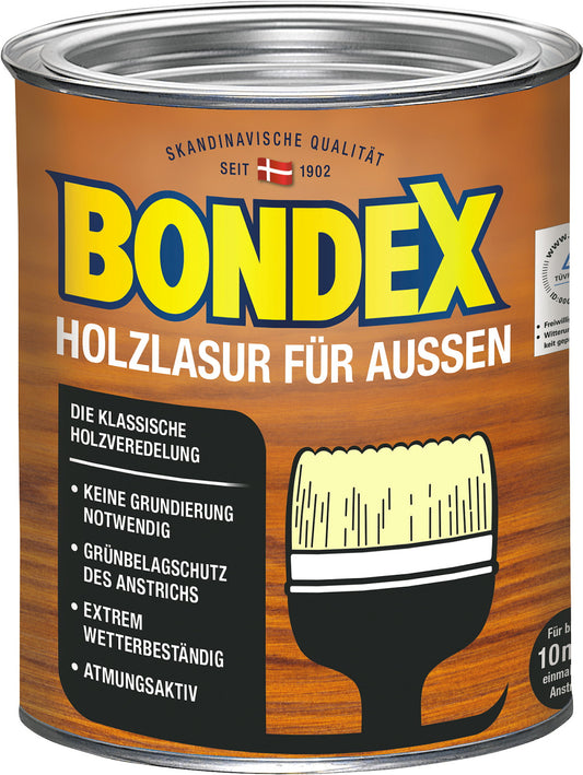 Holzlasur für Außen Kalk weiss 0,75 Liter