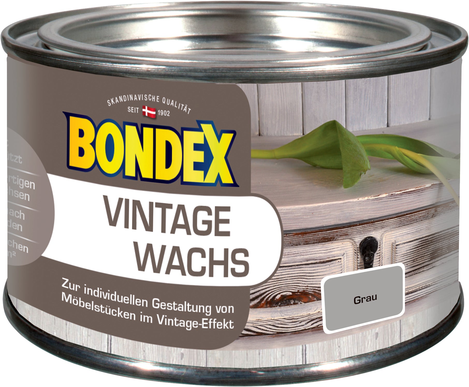 Vintage Wachs Grau 0,25 L