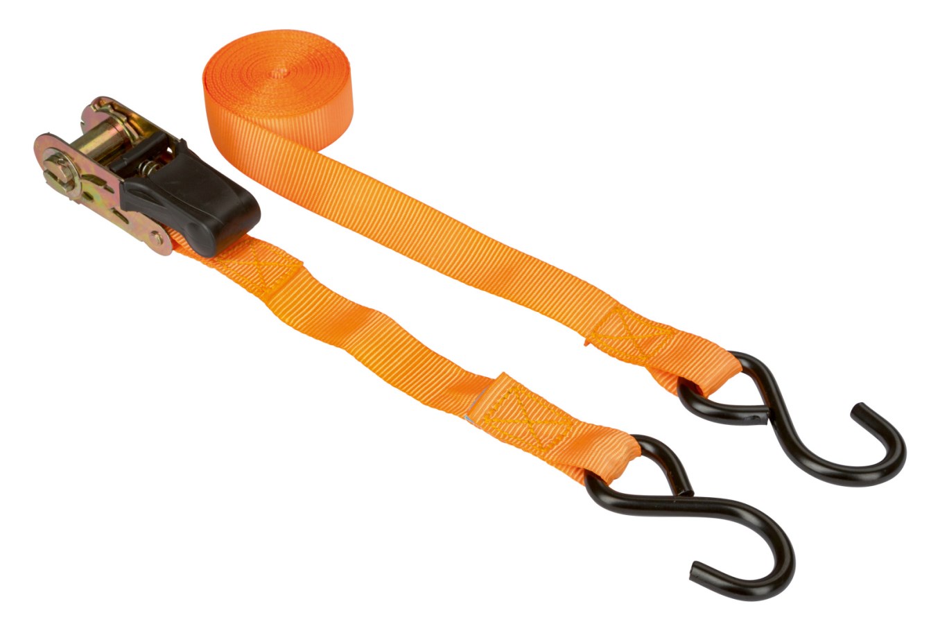 Kerbl Zurrgurtset 4Stück | 2-teilig | orange 500kg [25mm/5m] 