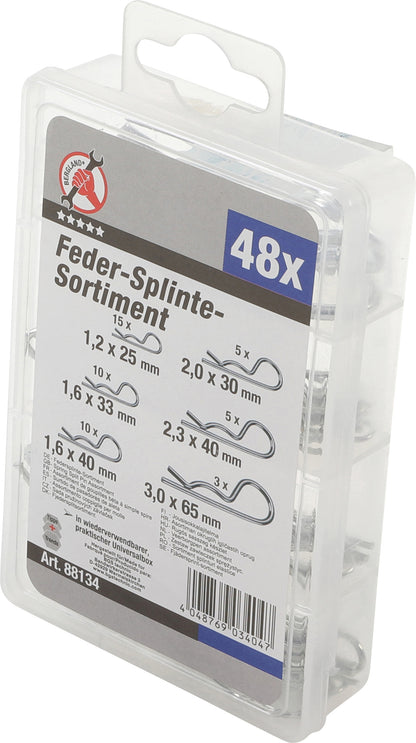 BGS Federsplinte-Sortiment | Ø 1,2 - 3,0 mm | 48-tlg.