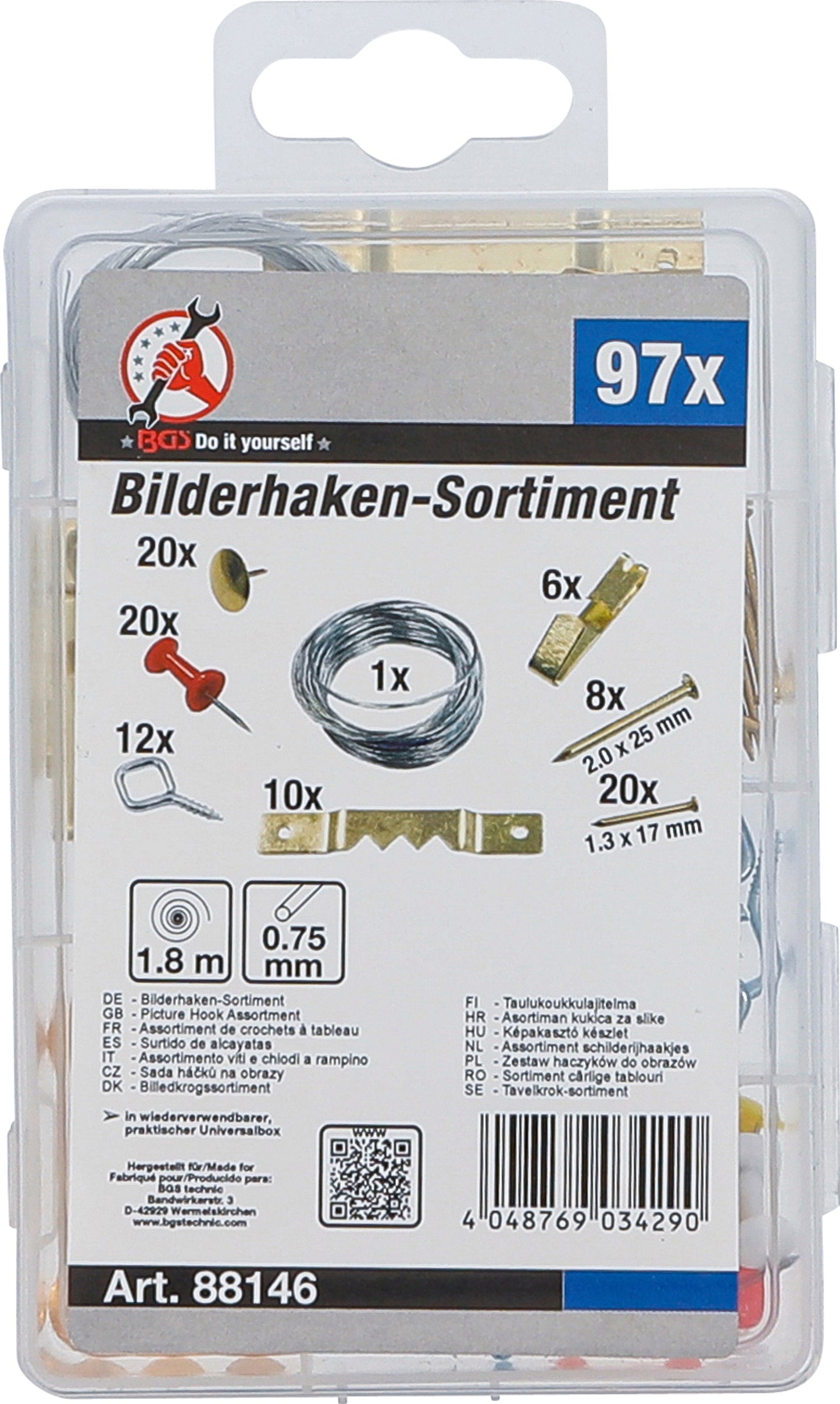 BGS Bilderhaken-Sortiment | 97 teilig