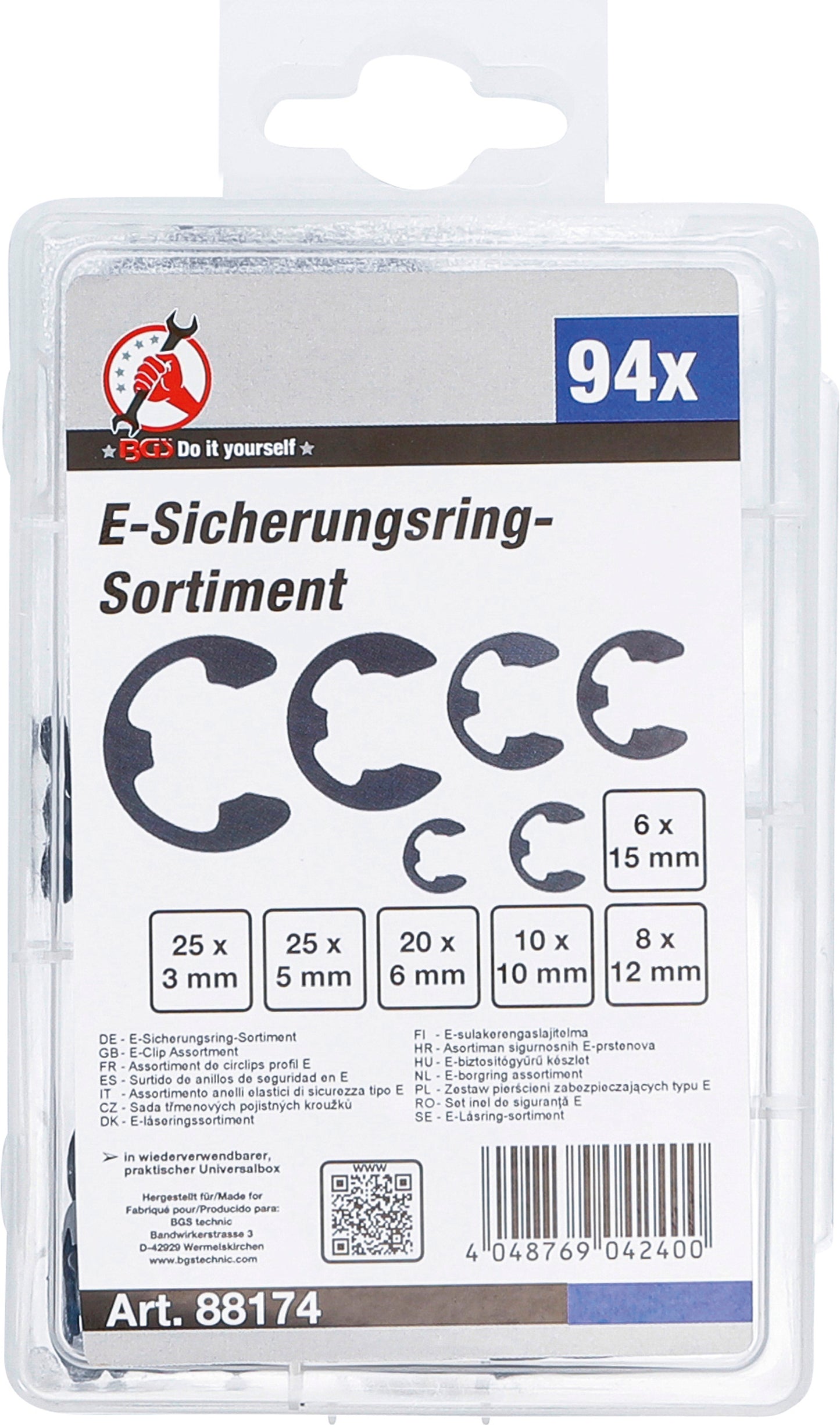 BGS E-Sicherungsring Sortiment | 94 teilig