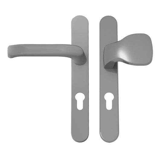 Lienbacher Schmalrahmen-Wechsel-Garnitur Knopf/Drücker | Silbergrau