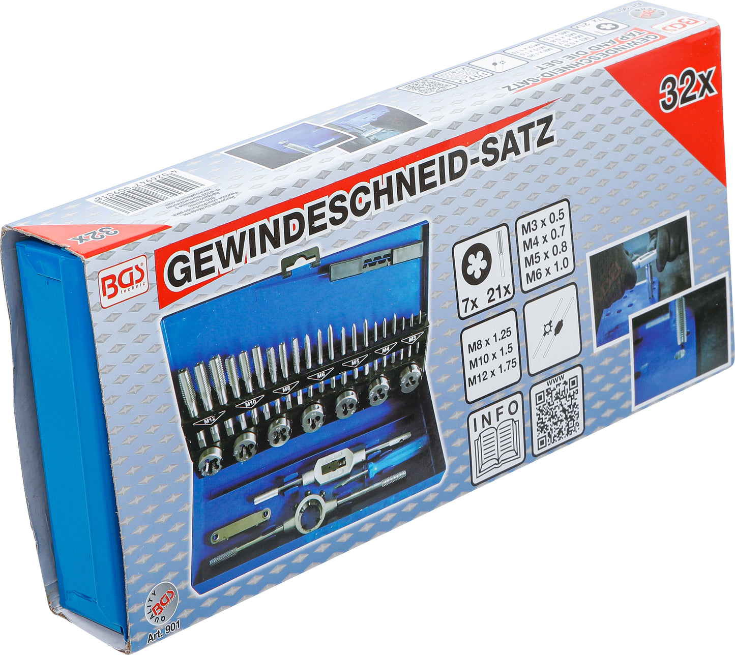 BGS Gewindeschneid-Satz | M3 - M12 | 32 teilig