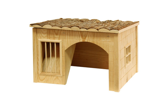 Kerbl Nagerhaus mit Heuraufe Nature | 54 x 41 x 30 cm