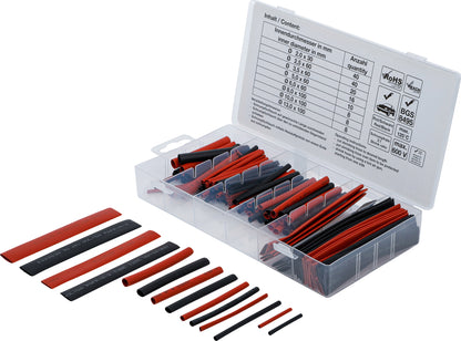 BGS Schrumpfschlauch-Sortiment | rot/schwarz | 150 teilig
