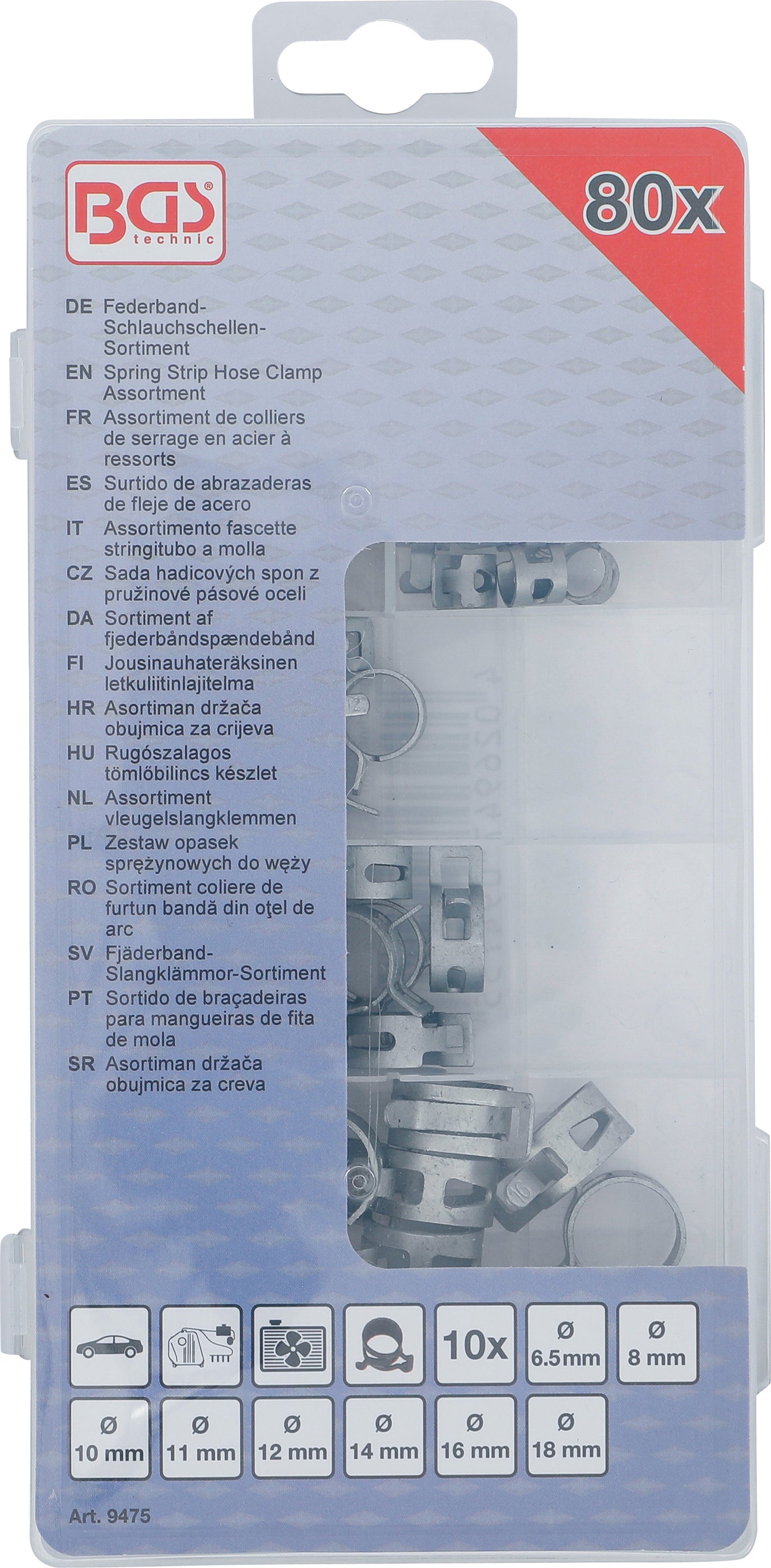 BGS Federband-Schlauchschellen-Sortiment | 80 teilig