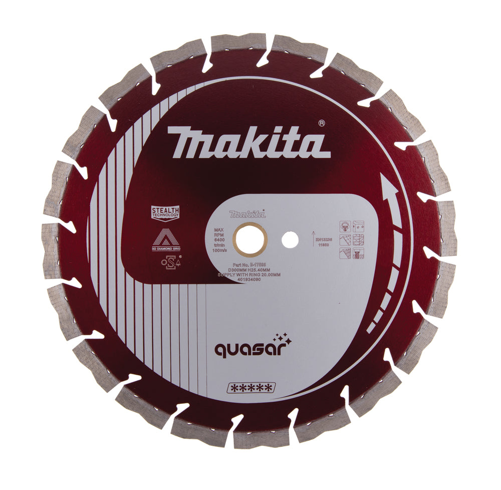 Makita Diamantscheibe "QUASAR" | 300mm x 25,4/20 mm