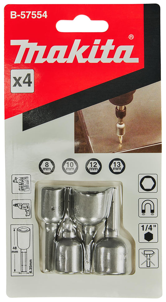 Makita Steckschlüssel-Set 4-tlg. | 1/4" Sechskant, SW8-13