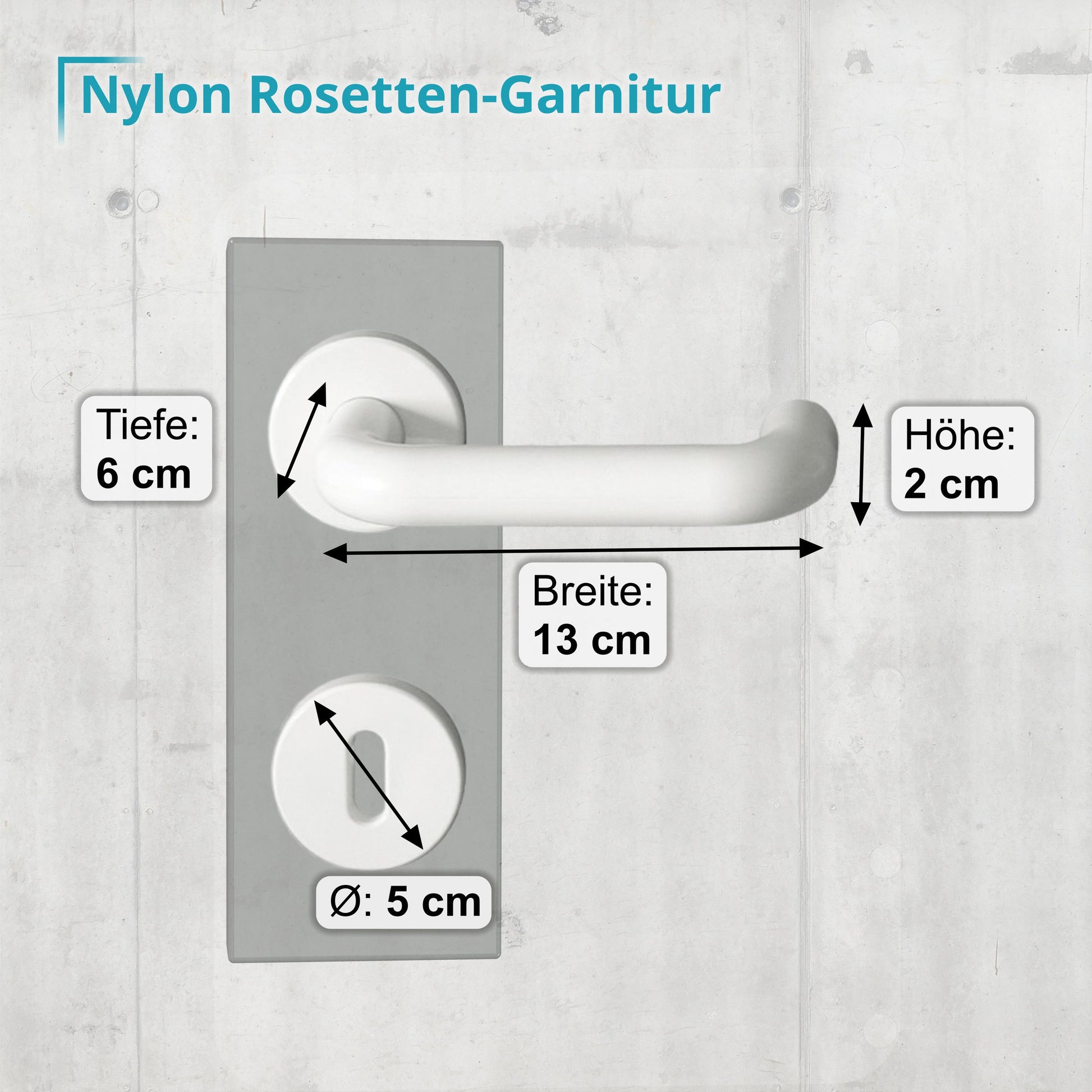 Opa Willis Nylon Rosetten-Garnitur 8 mm | weiß