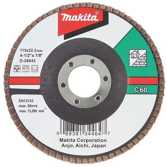 Makita Fächerschleifscheibe 125mm | Körnung C40, Siliziumkarbid