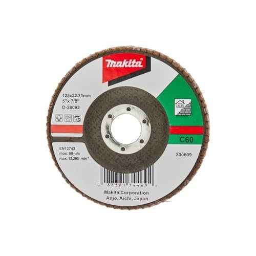 Makita Fächerschleifscheibe | 125mm, Körnung C60, Siliziumkarbid