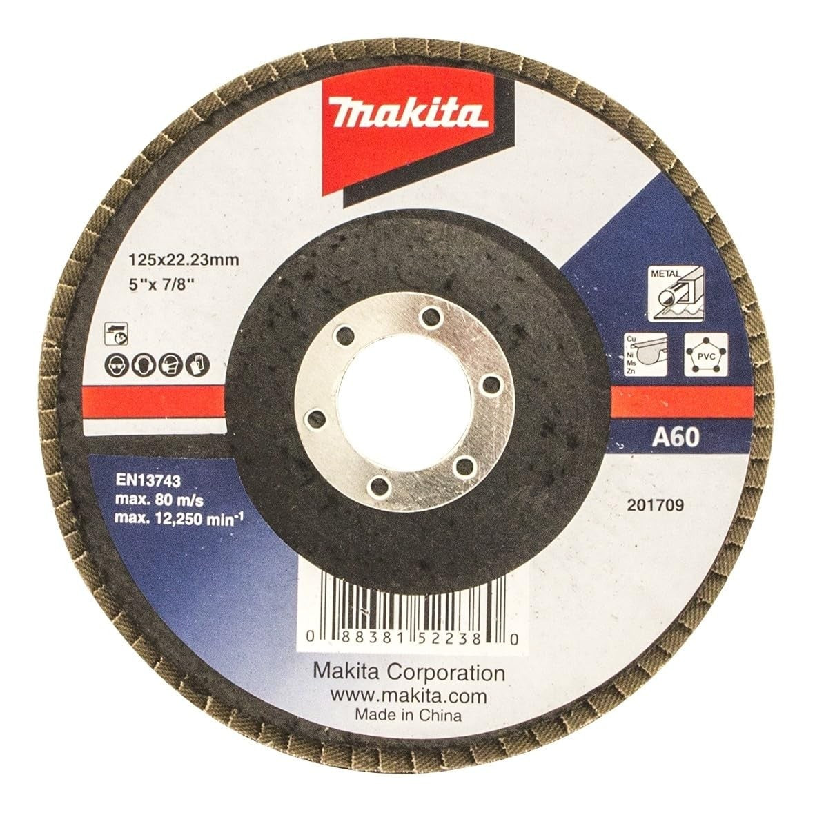 Makita Fächerschleifscheibe | 125mm, Körnung A60