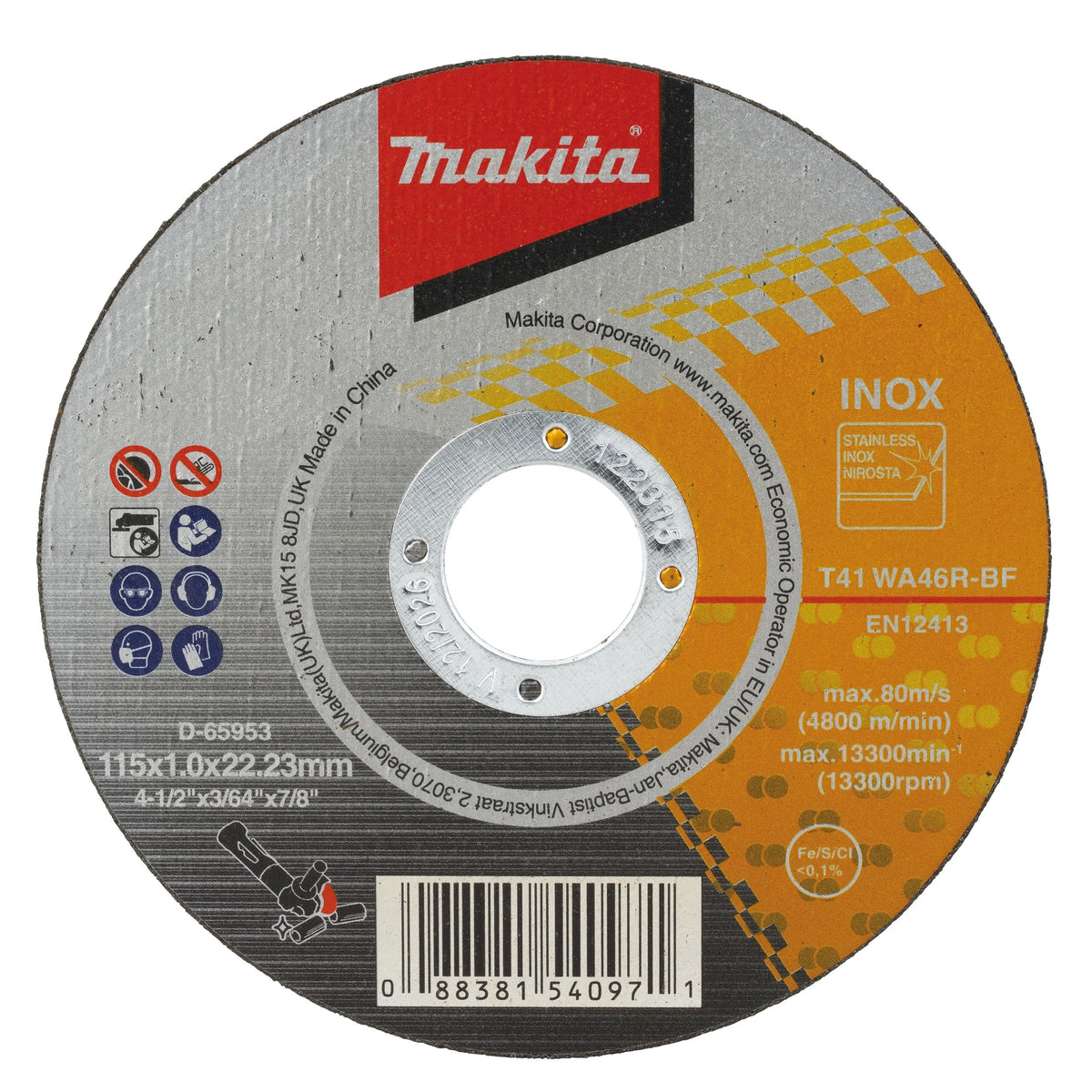 Makita Trennscheibe INOX | 115x1,0mm, Körnung WA46R