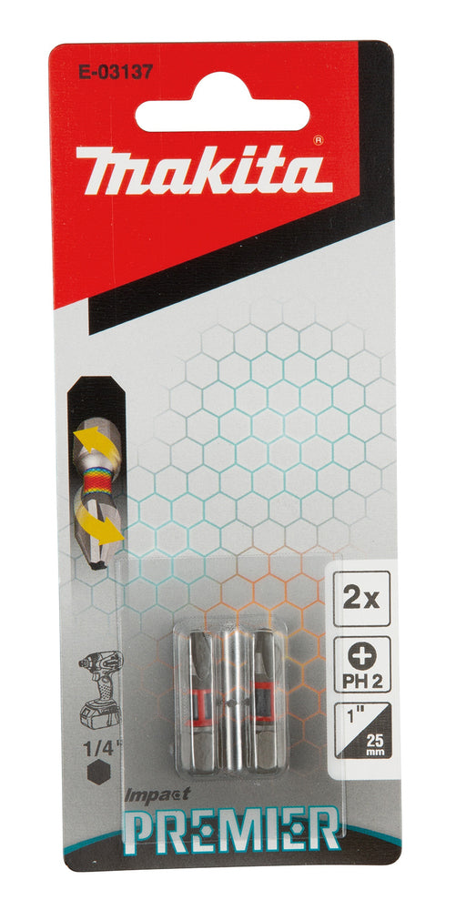 Makita Impact Premier Torsion-Bits "PH2" | 2 Stück