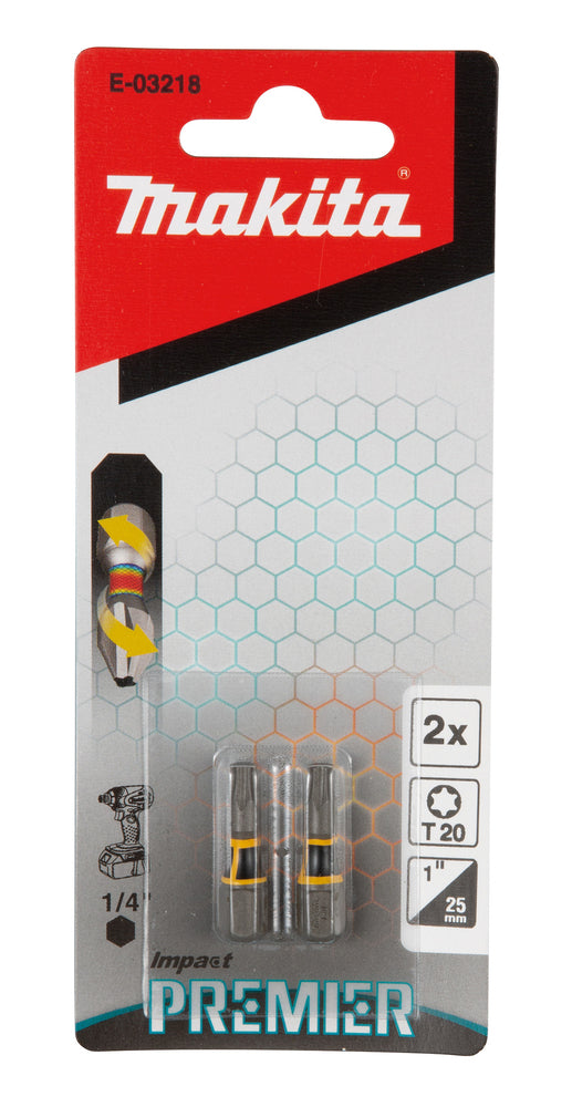 Makita Impact Premier Torsion-Bits "T20" | 2 Stück