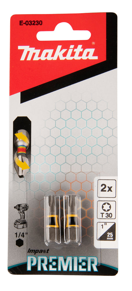 Makita Impact Premier Torsion-Bits "T30" | 2 Stück