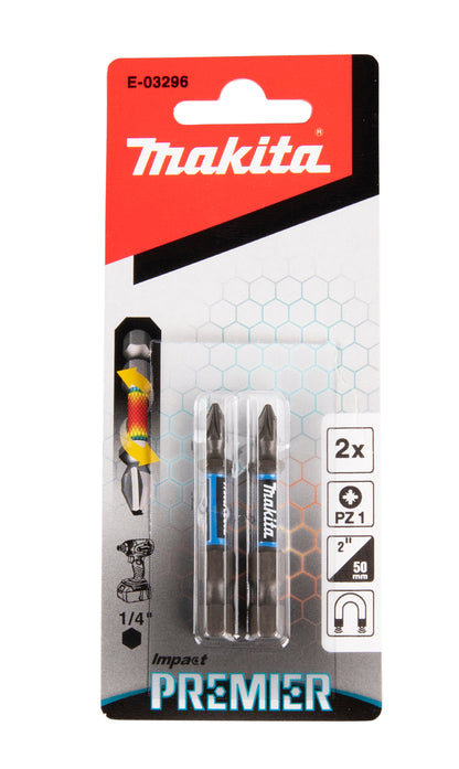 Makita Impact Premier Torsion-Bits "PZ1" | 50mm | 2 Stück