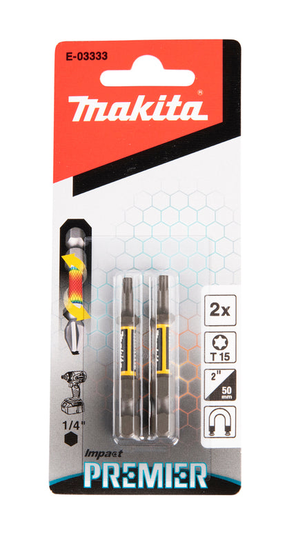 Makita Impact Premier Torsion-Bits "T15" | 50mm | 2 Stück