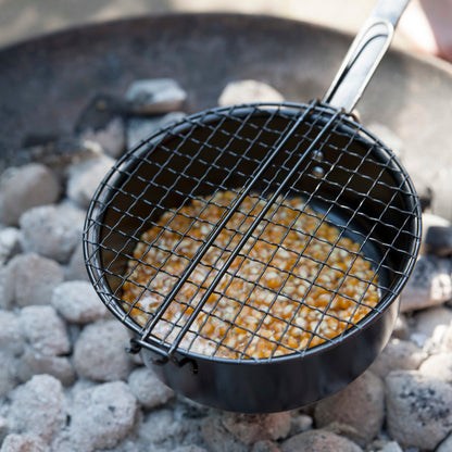 Esschert Popcornpfanne, Pfanne aus Metall | 70 x 18 x 9,3 cm