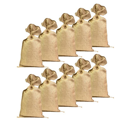 NOOR Jutesäcke 10er pack (60x30cm) Sandsack mit Bindeband, robust, reissfest