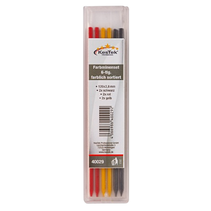 Farbminenset / Graphitminenset 6tlg farblich sortiert für Tiefenlochmarker
