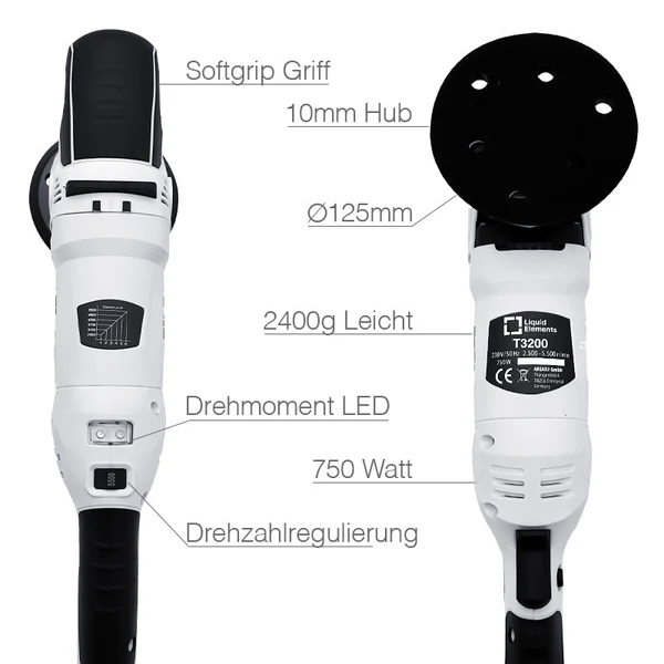 Exzenter Poliermaschine T3200 | 10mm Hub | 750 Watt