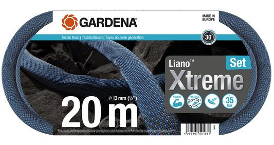 Gardena Textilschlauch Set | Liano Xtreme 13mm (1/2") 20m