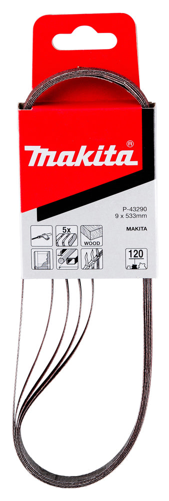 Makita Schleifband 9 mm K120 | 5 Stück