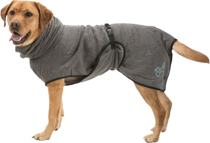 Trixie Bademantel für Hunde, Baumwolle (S 40cm) | grau