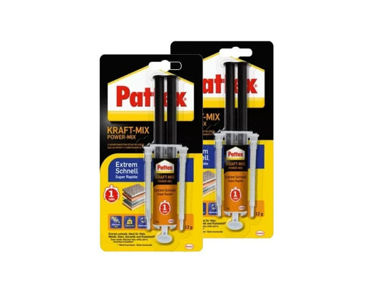 2x Pattex 2K-Epoxidharz Kraft Mix "Extrem Schnell" | 12g