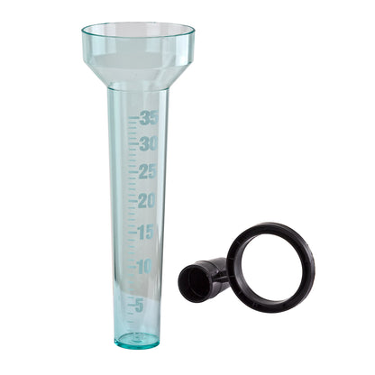 Regenmesser grün | Messbereich 35 Liter, Niederschlagsmesser, Wetterstation mit Halterung, Regenmessung