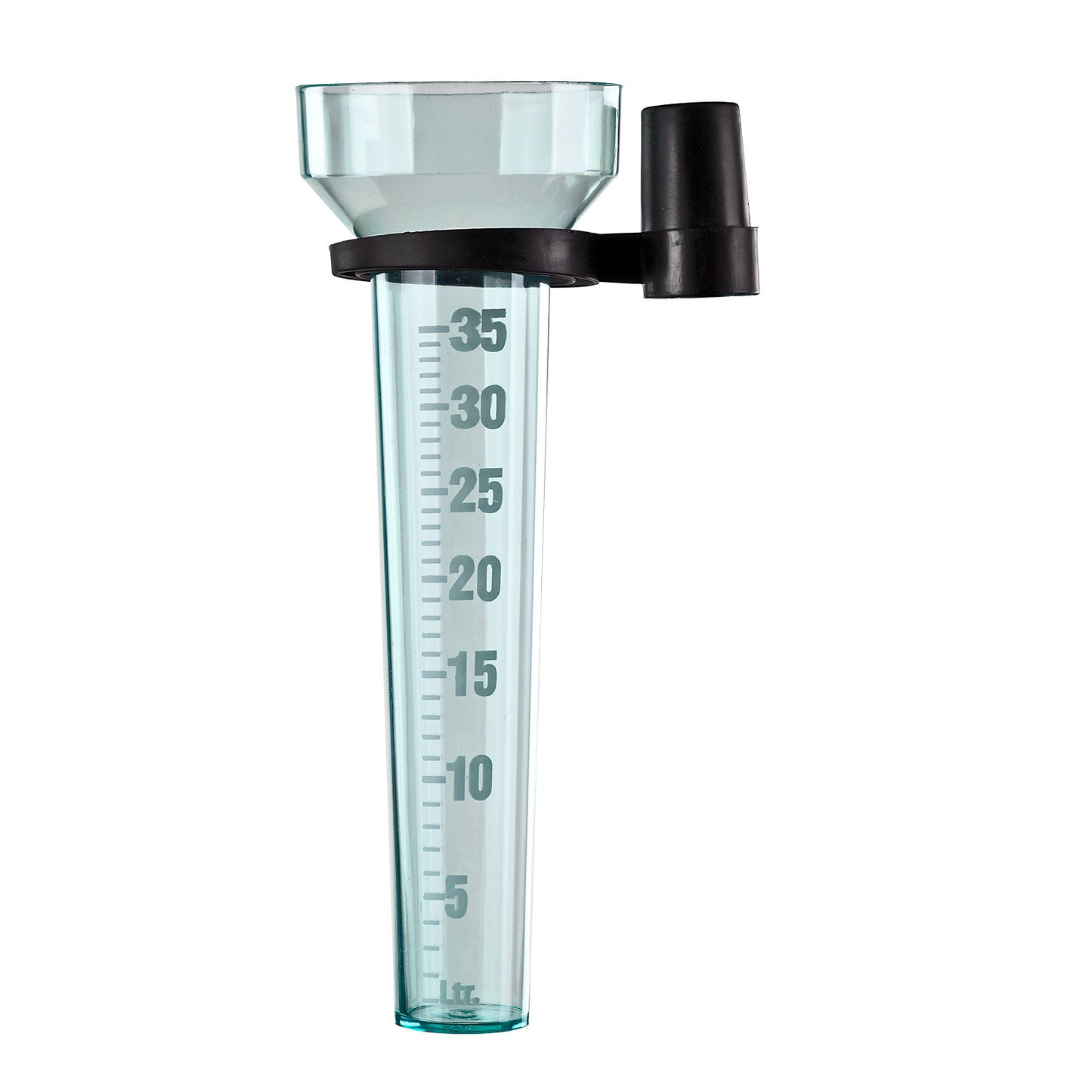 Regenmesser grün | Messbereich 35 Liter, Niederschlagsmesser, Wetterstation mit Halterung, Regenmessung 