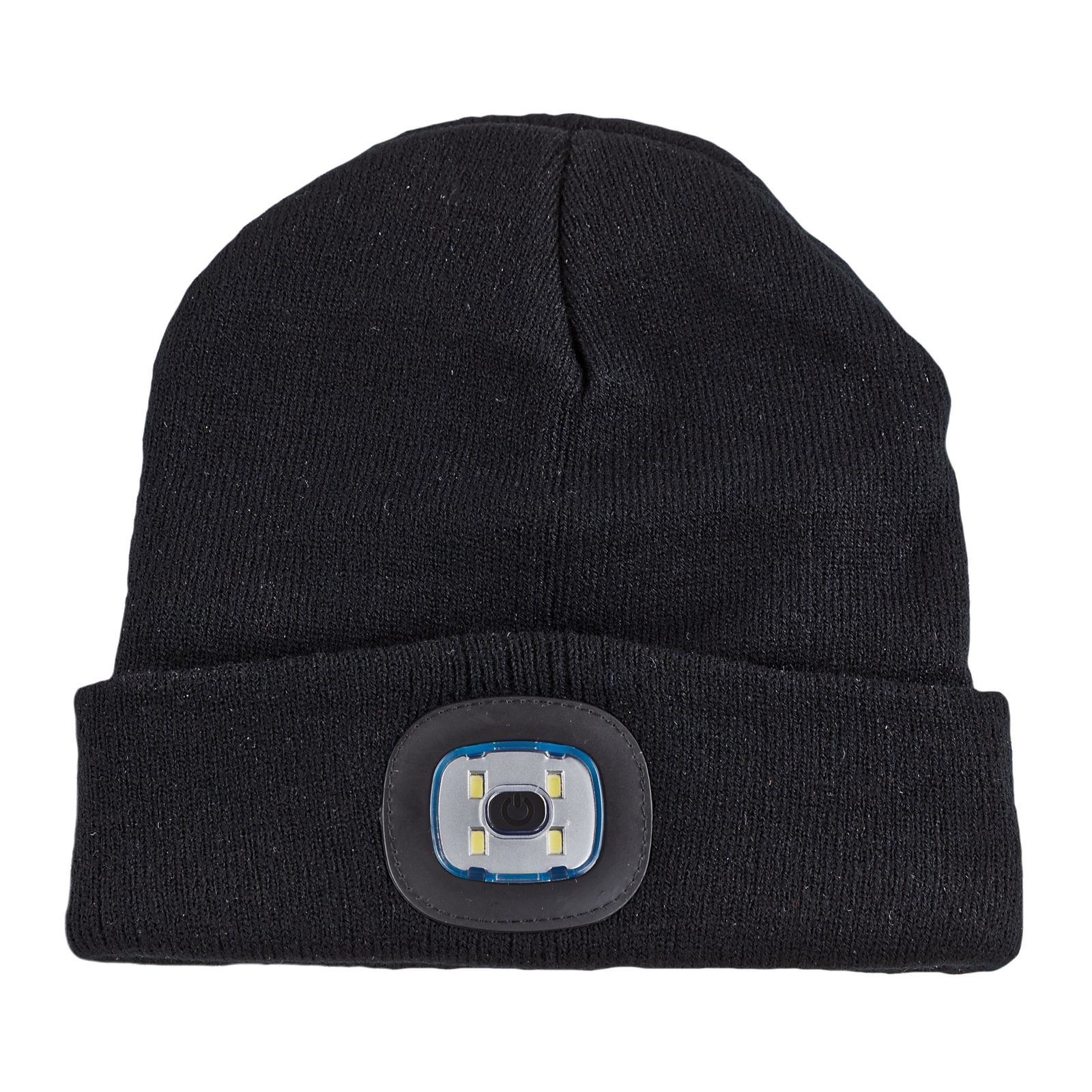 Strickmütze / Mütze schwarz mit LED Licht, 3-stufige Helligkeitsverstellung