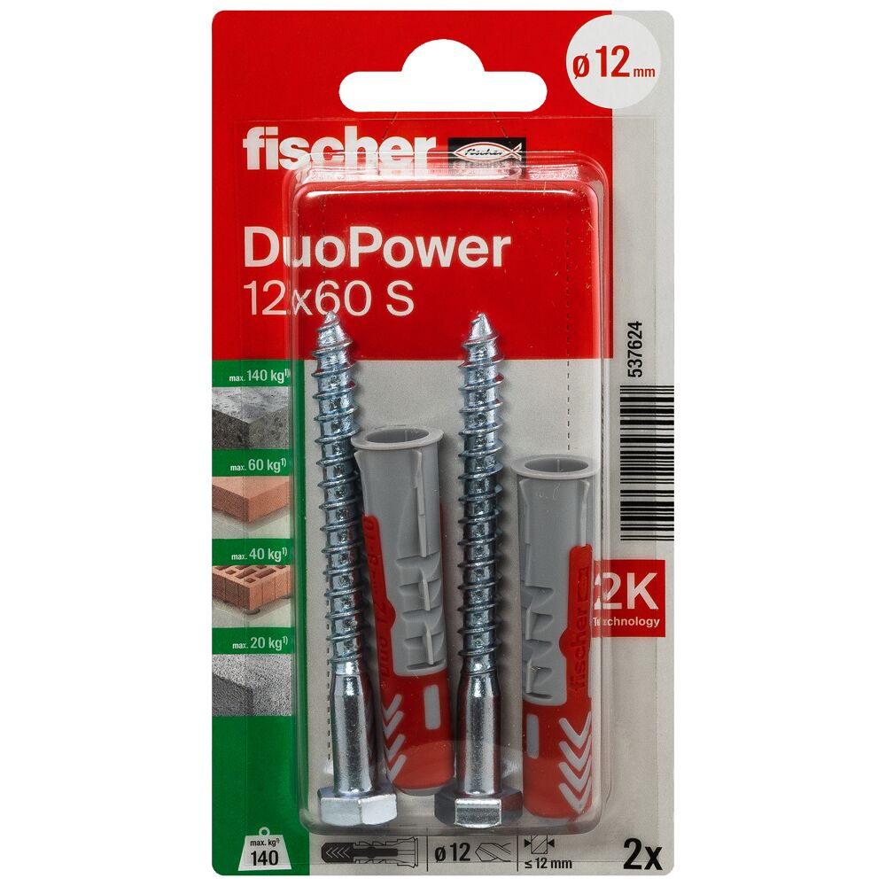 Fischer DuoPower mit Schrauben 12x60 | 2 Stück