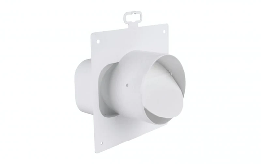 Adapter für Rund auf Flachkanal125/125mm mit Rückstauklappe