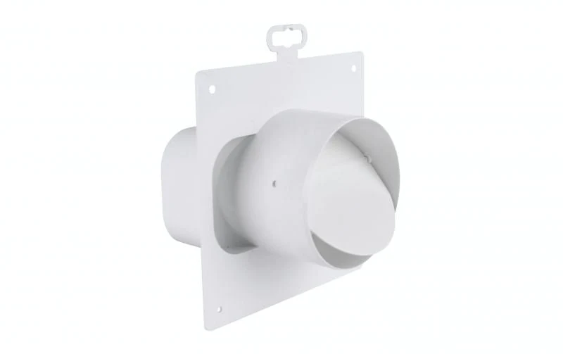 Adapter für Rund auf Flachkanal125/125mm mit Rückstauklappe