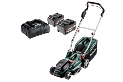 Metabo Akku-Rasenmäher 36cm mit 2x 4Ah Akkus und Ladegerät