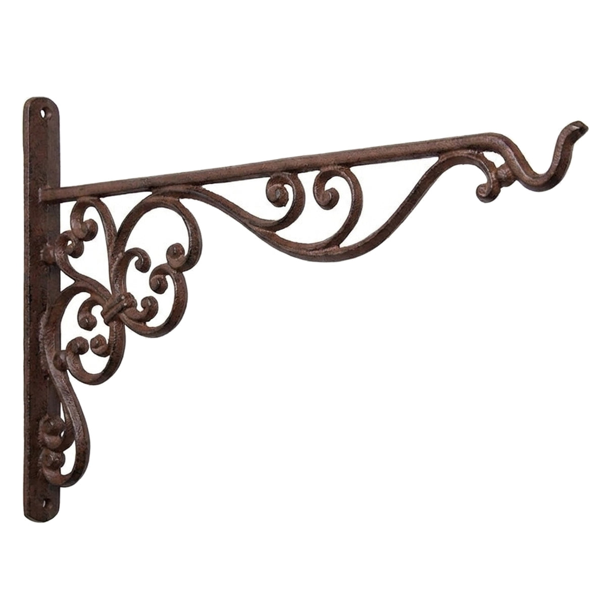 Wandhaken für Hanging Basket, 2er-Set, Gusseisen rostbraun, wetterfest - Position 1