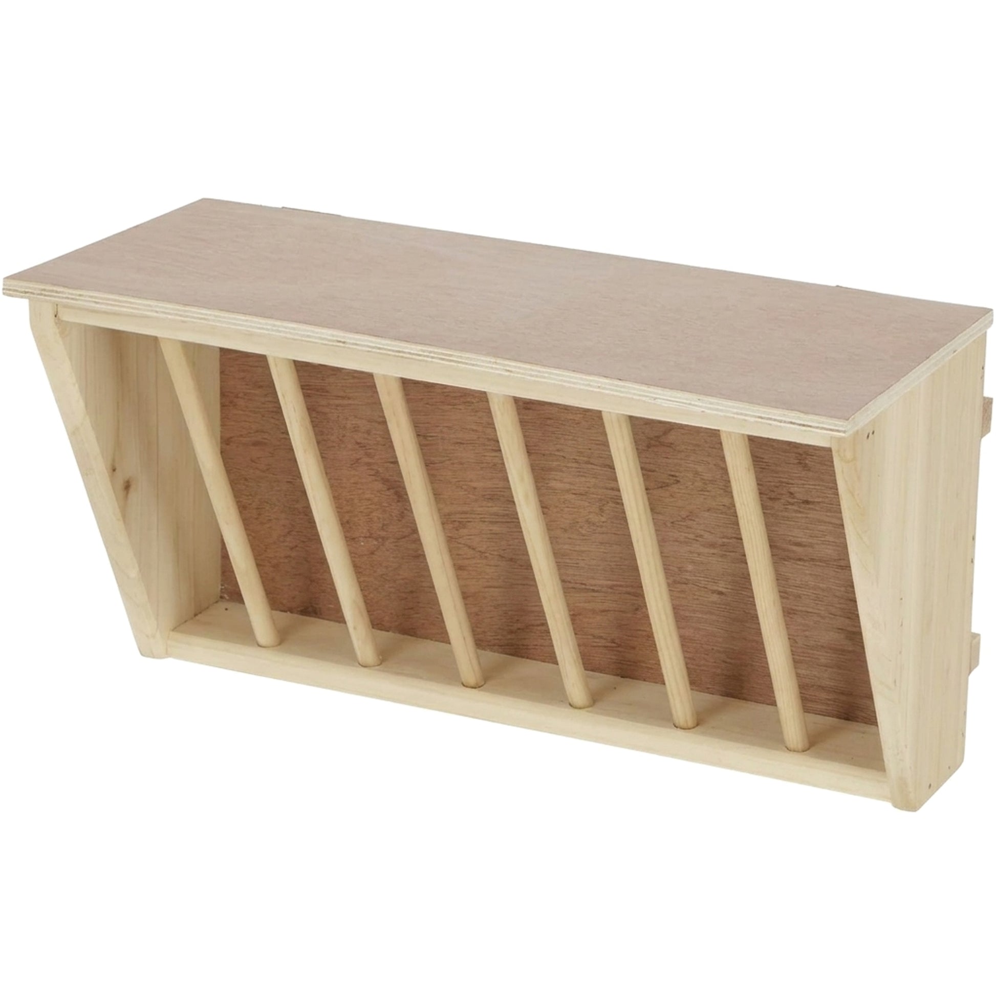 Nagerglück® Heuraufe mit Sitzbrett für Kaninchen, Meerschweinchen & Hase - Position 1