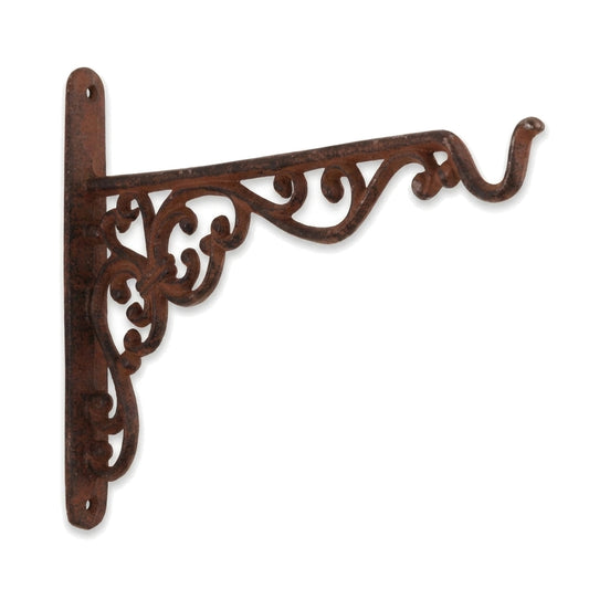 Wandhaken für Hängekörbe, 2er-Set, Gusseisen, Bogenform, Rostbraun - Position 1