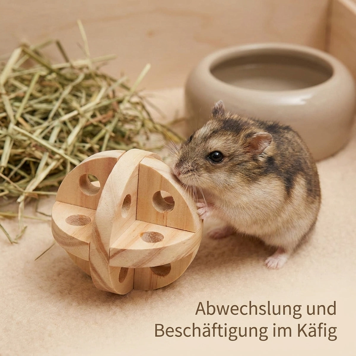 Nagerglück® Snackball für Nager, Naturholz Knabberball Ø 7 cm, Kaninchen Hamster - Position 3