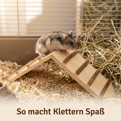 Nagerglück® Holzbrücke für Kleintiere, Nagerbrücke für Hamster, Meerschweinchen & Käfig-Zubehör - Position 3